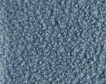 Boucle Stoff Schafslöckchen uni,  jeansblau