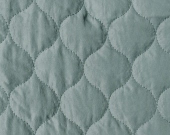 Quilted fabric drops 3-ply padded light, matt green