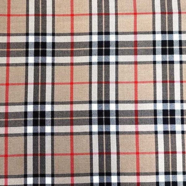 Webware Schottenkaro Tartan, beige schwarz rot