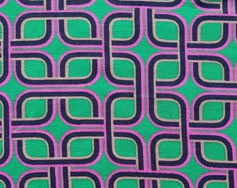 Viskose Twillstoff grafisches Muster Stone washed, pink dunkelblau grün