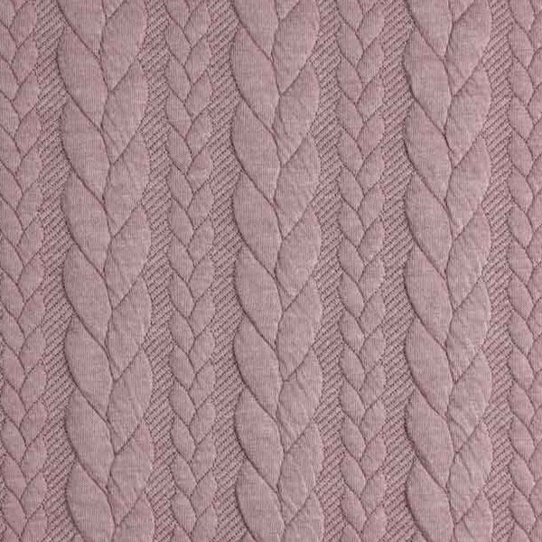 Jacquard Jerseystoff Zopfmuster, altrosa