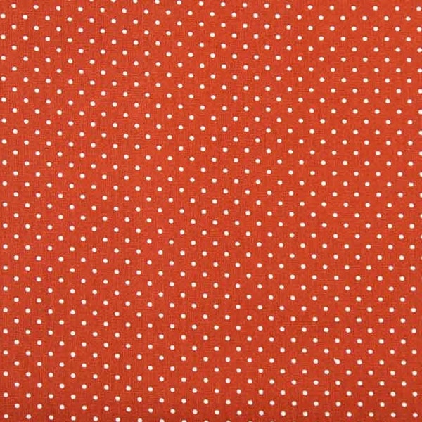 Baumwollstoff kleine Punkte Petite Dots, weiß terracotta