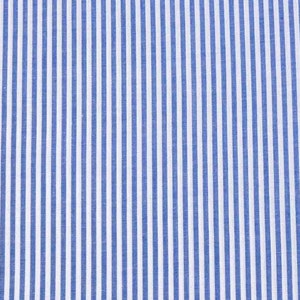 Baumwollstoff Streifen 3 mm garngefärbt, mittelblau weiss