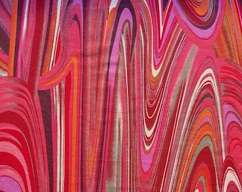 Viscose jersey fabric gradient marbled, red