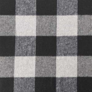 Webware Jackenstoff Karomuster Quadrate flauschig weich, grau schwarz
