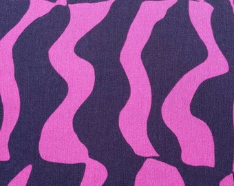 Viskose Stoff Borkenkrepp abstrakte Formen, pink dunkelblau