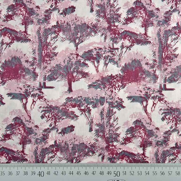 Baumwollsatin Bäume, bordeaux rosa