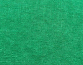 Linen fabric woven 100% linen plain, green