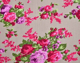 Viscose linen roses, pink taupe