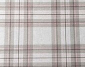 Decorative fabric check pattern squares, pink dark brown natural