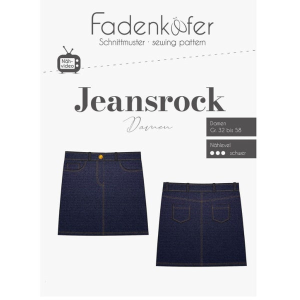 Papierschnittmuster JEANSROCK Damen Fadenkäfer