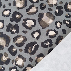 Canvas Stoff Baumwollstoff Leoparden Muster, schwarz grau image 3