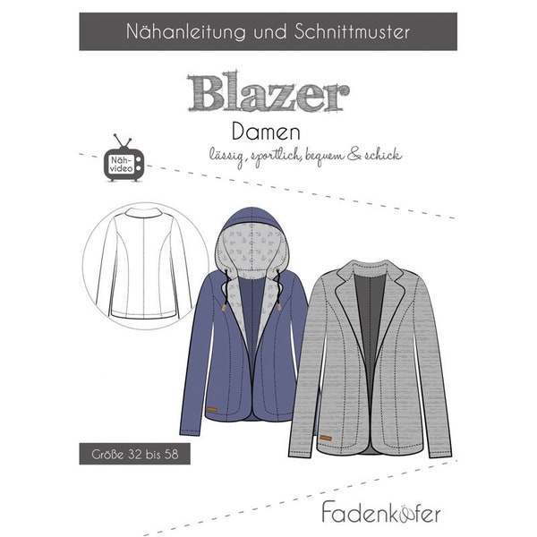 Papierschnittmuster Blazer Damen Fadenkäfer