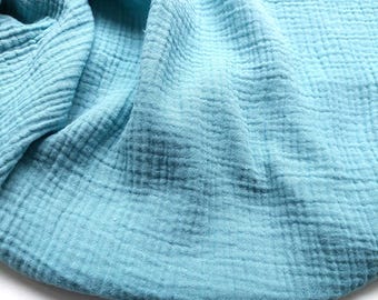 mousseline double gaze, couleur unie, bleu clair