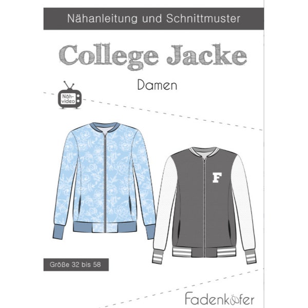 Papierschnittmuster COLLEGE JACKE DAMEN Fadenkäfer