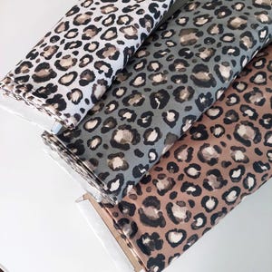 Canvas Stoff Baumwollstoff Leoparden Muster, schwarz grau image 6