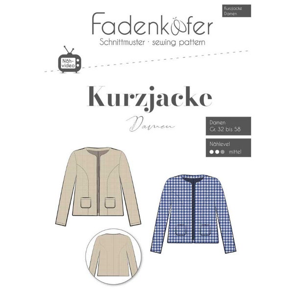 Papierschnittmuster Damen Kurzjacke Fadenkäfer