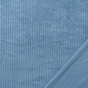 Breitcord Stoff Meterware uni, rauchblau