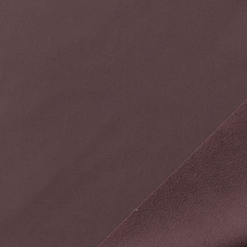 Softshell Stoff Jackenstoff Fleeceabseite uni, dunkelbraun rötlich Bild 1