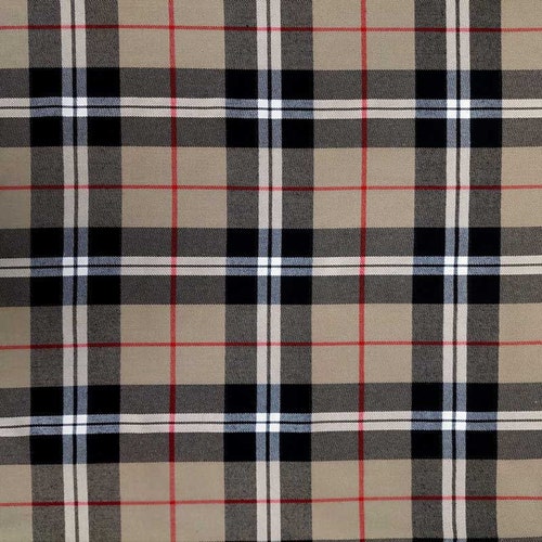 Webware Schottenkaro Tartan, beige schwarz rot