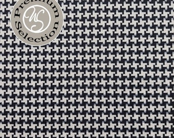 Jacquard jersey fabric houndstooth Pepita, black white