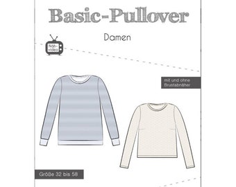 Papierschnittmuster Basic Pullover Damen Fadenkäfer