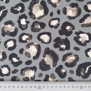 Canvas Stoff Baumwollstoff Leoparden Muster, schwarz grau image 2