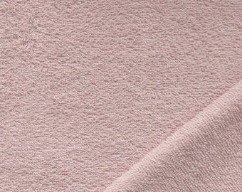 Towel terry cloth fabric plain, light old pink