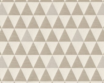 Dekostoff Dreiecke Triangles Jacquard Doubleface, cremeweiß beige