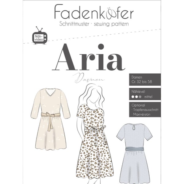 Schnittmuster Sommerkleid mit Bindegürtel ARIA Fadenkäfer