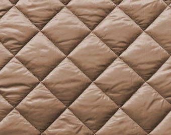 Quilted fabric diamonds padded matt shiny, Havana Brown