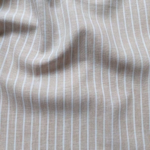Halbleinen Leinen Baumwolle Streifen, weiß beige