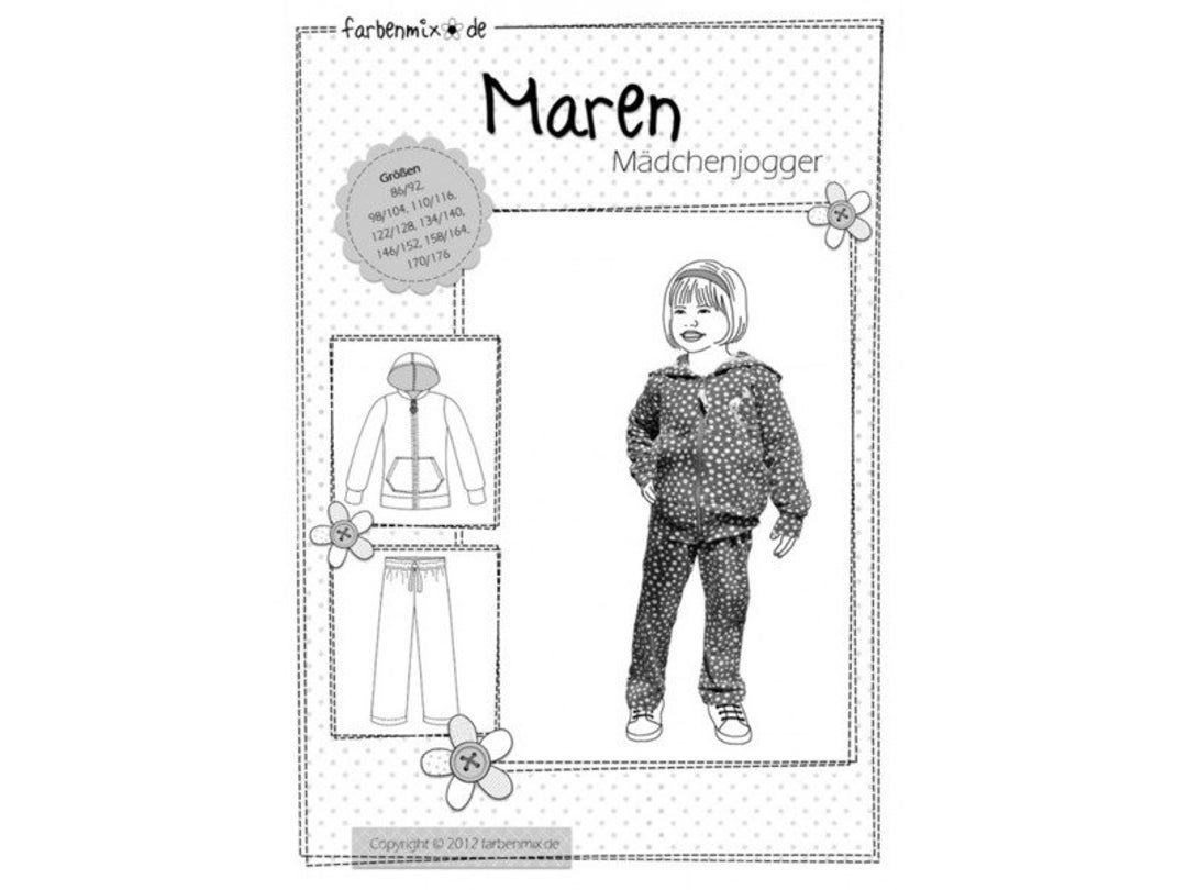 Maren Girls Sweat Suit Farbenmix Pattern Etsy