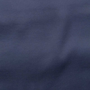 Può includere: Primo piano di un tessuto blu navy con una sottile lucentezza. Il materiale ha una consistenza liscia con leggere variazioni di tono, creando un senso di profondità. Il tessuto sembra drappeggiato, con pieghe e ombre morbide.