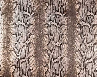 Blouse fabric snake pattern glitter, brown taupe