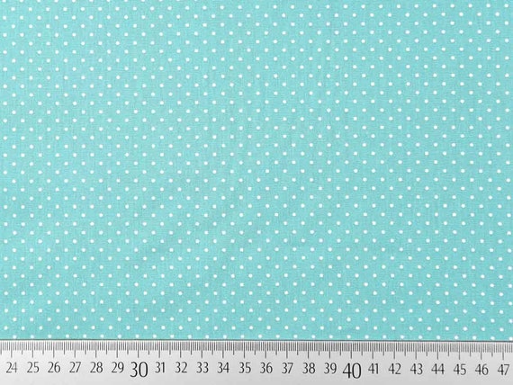 Baumwollstoff kleine Punkte Petite Dots, weiß aquamarin