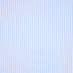 Baumwollstoff Streifen 3 mm garngefärbt, hellblau weiß