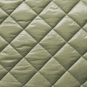 Steppstoff Rauten wattiert matt glänzend, khakigrün