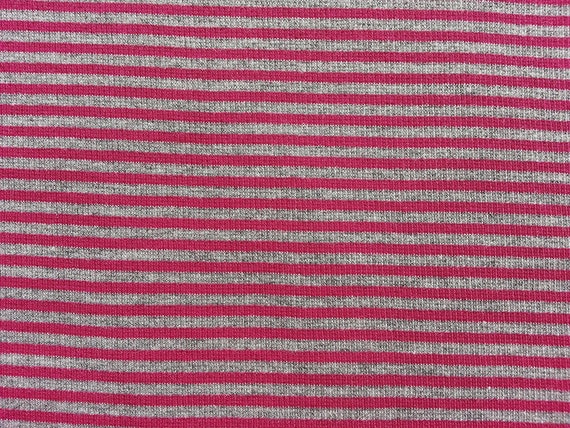 Ringelbündchen, Feinripp - pink/grau melange