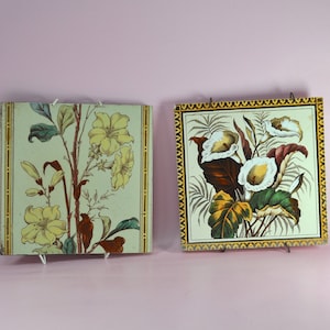 Art Nouveau tiles, Botanical tiles, vintage wall tiles