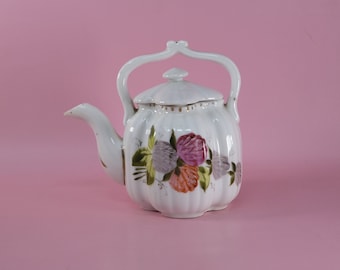 Painted Teapot, Vintage teapot, tea drinker gift