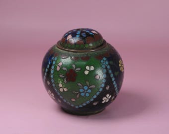 Cloisonne in bronzo Koro giapponese antico del periodo Meiji