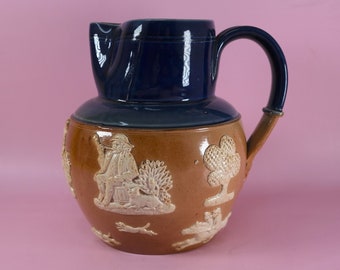 Salt glaze Stoneware, Harvest Jug, Cobalt Blue Pitcher