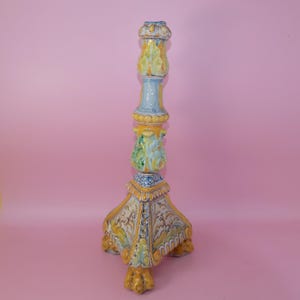 Ceramic Candlestick,  Vintage Candlestick,  Rustic decor candle, country cottage tableware
