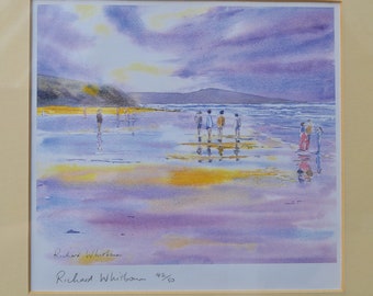 Beach Print, Cornish Art, Original Artwork, Richard Whitbourn