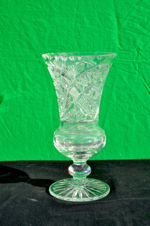 Vintage Crystal Vase for Flowers Etsy UK