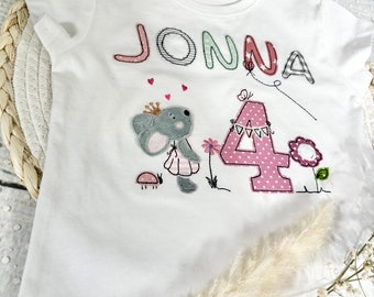 Mädchen Geburtstagsshirt mit Zahl Maus Jojo