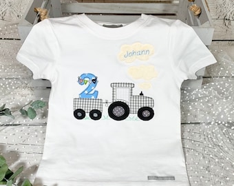 Jungen Geburtstagsshirt mit Zahl und Traktor Bulldog