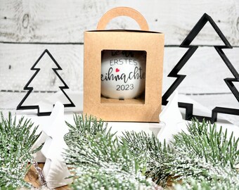 Geschenkebox mit Sichtfenster für Christbaumkugeln Plätzchen Kekse Weihnachtsplätzchen Verpackung 9,39 x 9,39 x 10,66 cm