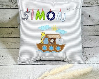 Namenskissen Arche Noah Kissen Kinderkissen Kuschelkissen 40 x 40 cm personalisiert